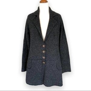 Free People Grey Wool Coatigan Button Down Cardigan Sweater Size Small Petite